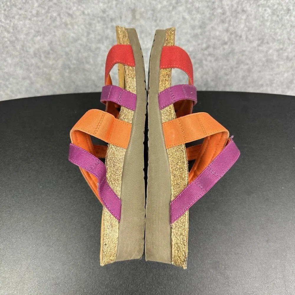 Naot Roxanna Stretch Sandals Womens Size US 8 Red Orange Strappy Slip On EU 39